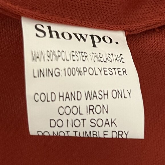 Showpo Womens Open Back Midi Dress Size 8 Burnt Orange Evening Party Date Night - Picture 6 of 7